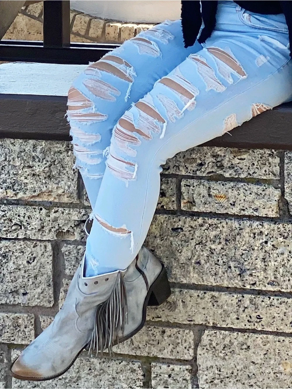 Circle G Studded and Fringe Boot